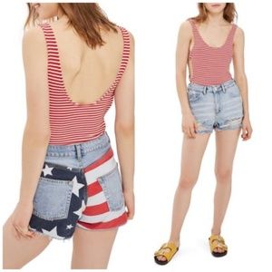 distressed american flag denim shorts topshop NWT